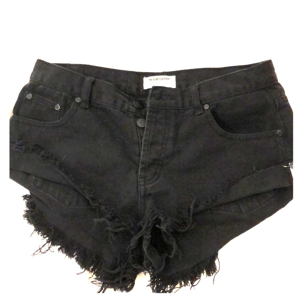 Black denim cutoffs from One Teaspoon.